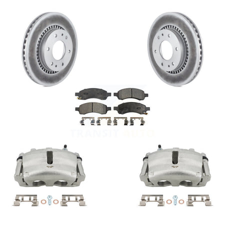Front Brake Caliper Coat Rotor Semi-Metallic Pad Kit For Chevrolet Trailblazer GMC Envoy KCG-100692P