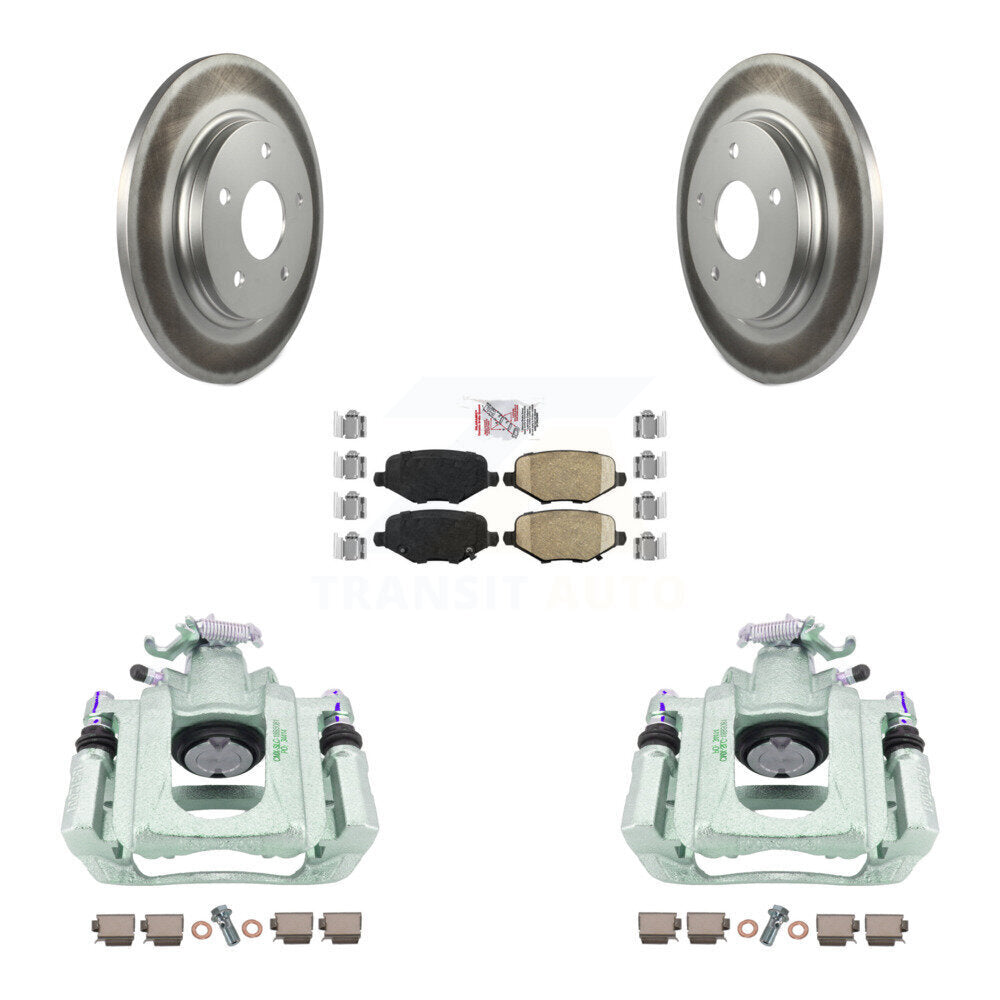 Rear Disc Brake Caliper Coated Rotors And Ceramic Pads Kit For Ram C/V KCG-100693N