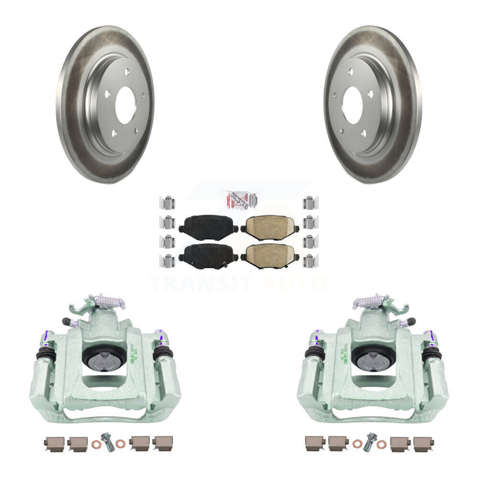 Rear Disc Brake Caliper Coated Rotors And Ceramic Pads Kit For Ram C/V KCG-100693N
