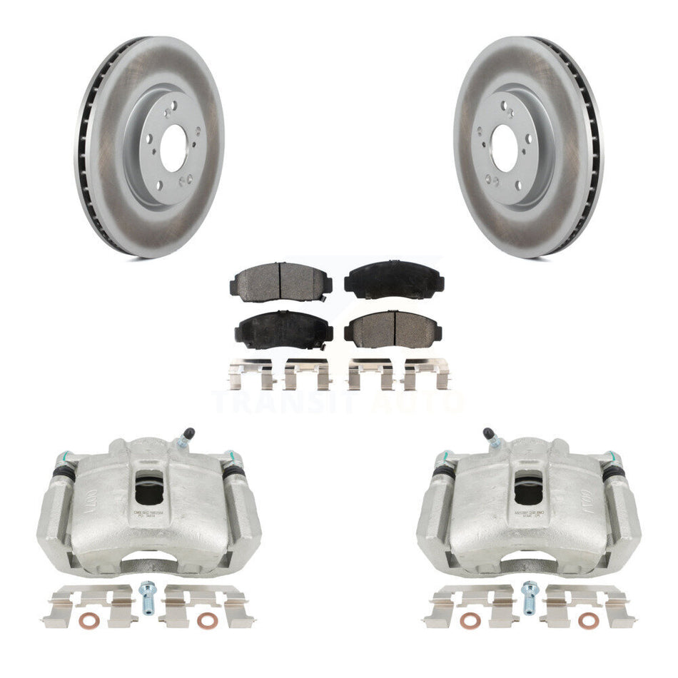 Front Brake Caliper Coat Rotor Semi-Metallic Pad Kit For Acura TL Automatic transmission KCG-100693P