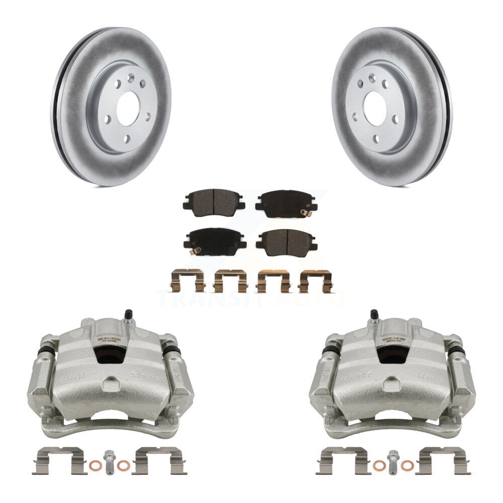 Front Brake Caliper Coat Rotors & Semi-Metallic Pad Kit For Chevrolet Cruze Bolt EV Volt KCG-100694P