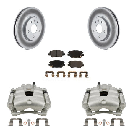 Front Brake Caliper Coat Rotors & Semi-Metallic Pad Kit For Chevrolet Cruze Bolt EV Volt KCG-100694P