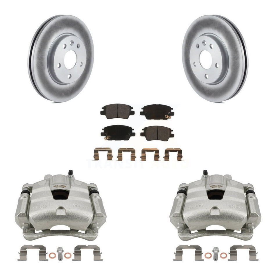 Front Brake Caliper Coat Rotors & Semi-Metallic Pad Kit For Chevrolet Cruze Bolt EV Volt KCG-100694P