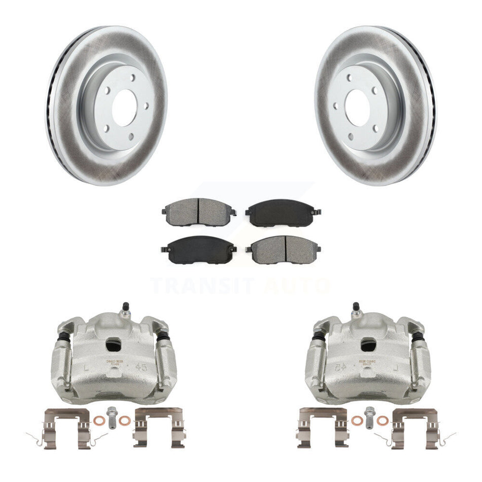 Front Disc Brake Caliper Coated Rotors And Semi-Metallic Pads Kit For Nissan Altima KCG-100694S