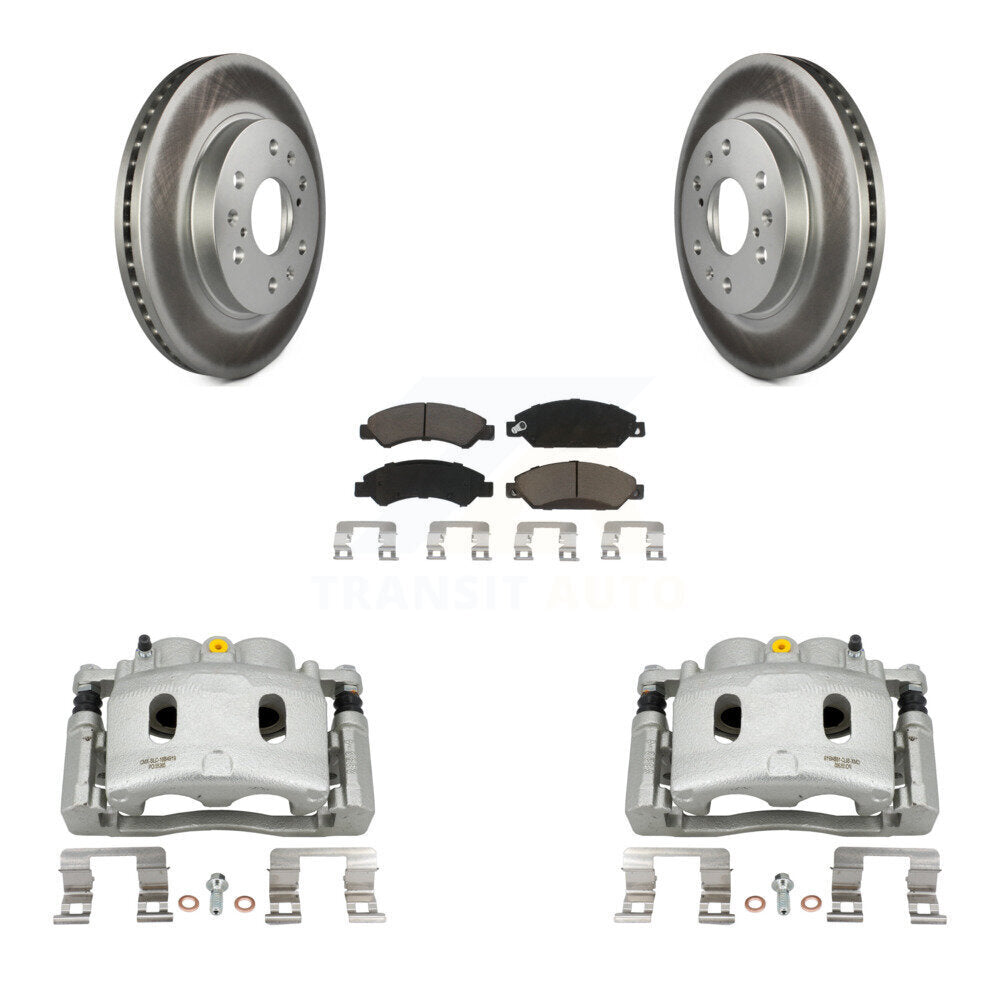 Front Brake Caliper Coat Rotor & Ceramic Pad Kit For Chevrolet Avalanche Cadillac GMC XL KCG-100695C
