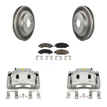 Front Brake Caliper Coat Rotor & Ceramic Pad Kit For Chevrolet Avalanche Cadillac GMC XL KCG-100695C