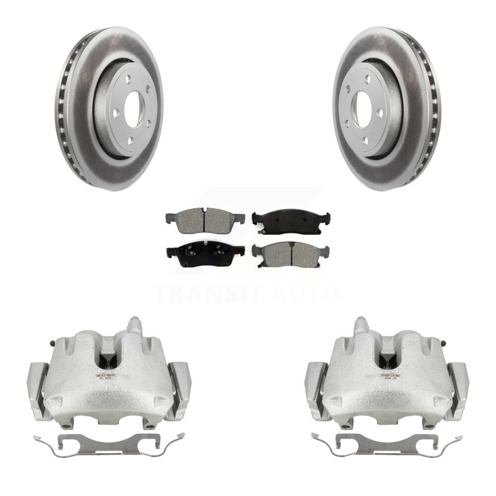 Front Disc Brake Caliper Coat Rotors Semi-Metallic Pad Kit For Jeep Grand Cherokee Dodge KCG-100695S