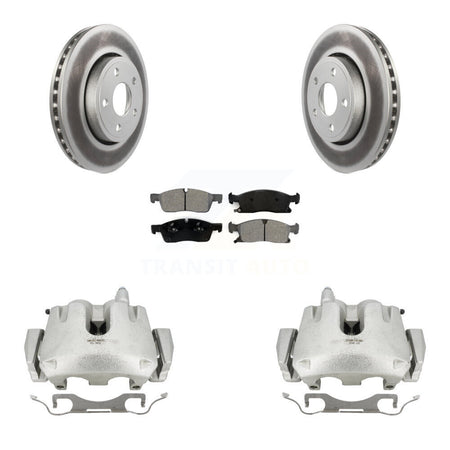 Front Disc Brake Caliper Coat Rotors Semi-Metallic Pad Kit For Jeep Grand Cherokee Dodge KCG-100695S