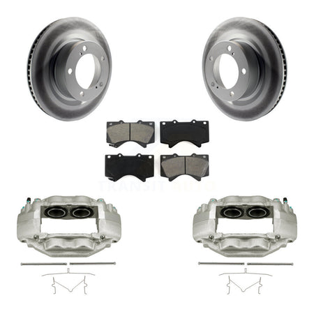 Front Disc Brake Caliper Coat Rotors And Semi-Metallic Pad Kit For Toyota Tundra Sequoia KCG-100697S