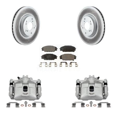 Front Disc Brake Caliper Coated Rotor And Ceramic Pad Kit For 2002-2006 Acura RSX Type-S KCG-100697T