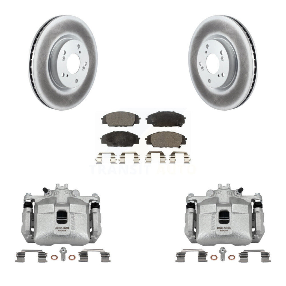 Front Disc Brake Caliper Coated Rotor And Ceramic Pad Kit For 2002-2006 Acura RSX Type-S KCG-100697T