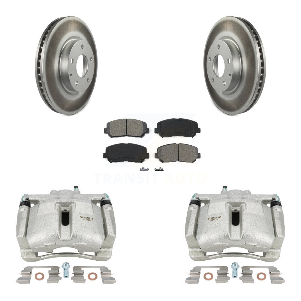 Front Disc Brake Caliper Coated Rotor And Semi-Metallic Pad Kit For 2013-2015 Mazda CX-5 KCG-100698S