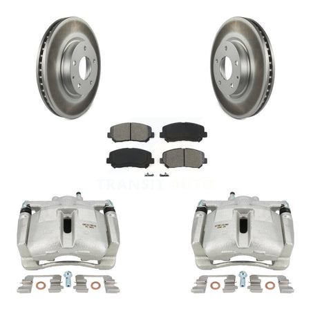 Front Disc Brake Caliper Coated Rotor And Semi-Metallic Pad Kit For 2013-2015 Mazda CX-5 KCG-100698S