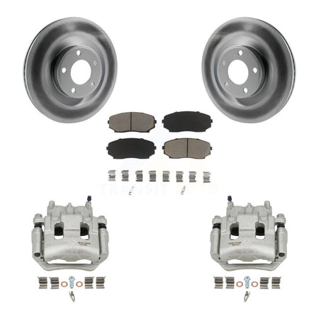 Front Disc Brake Caliper Coated Rotors And Ceramic Pads Kit For Ford Edge Lincoln MKX KCG-100699C