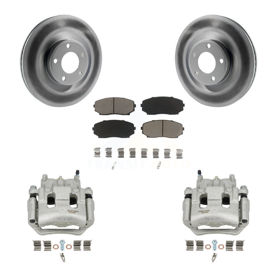Front Disc Brake Caliper Coated Rotors And Ceramic Pads Kit For Ford Edge Lincoln MKX KCG-100699C