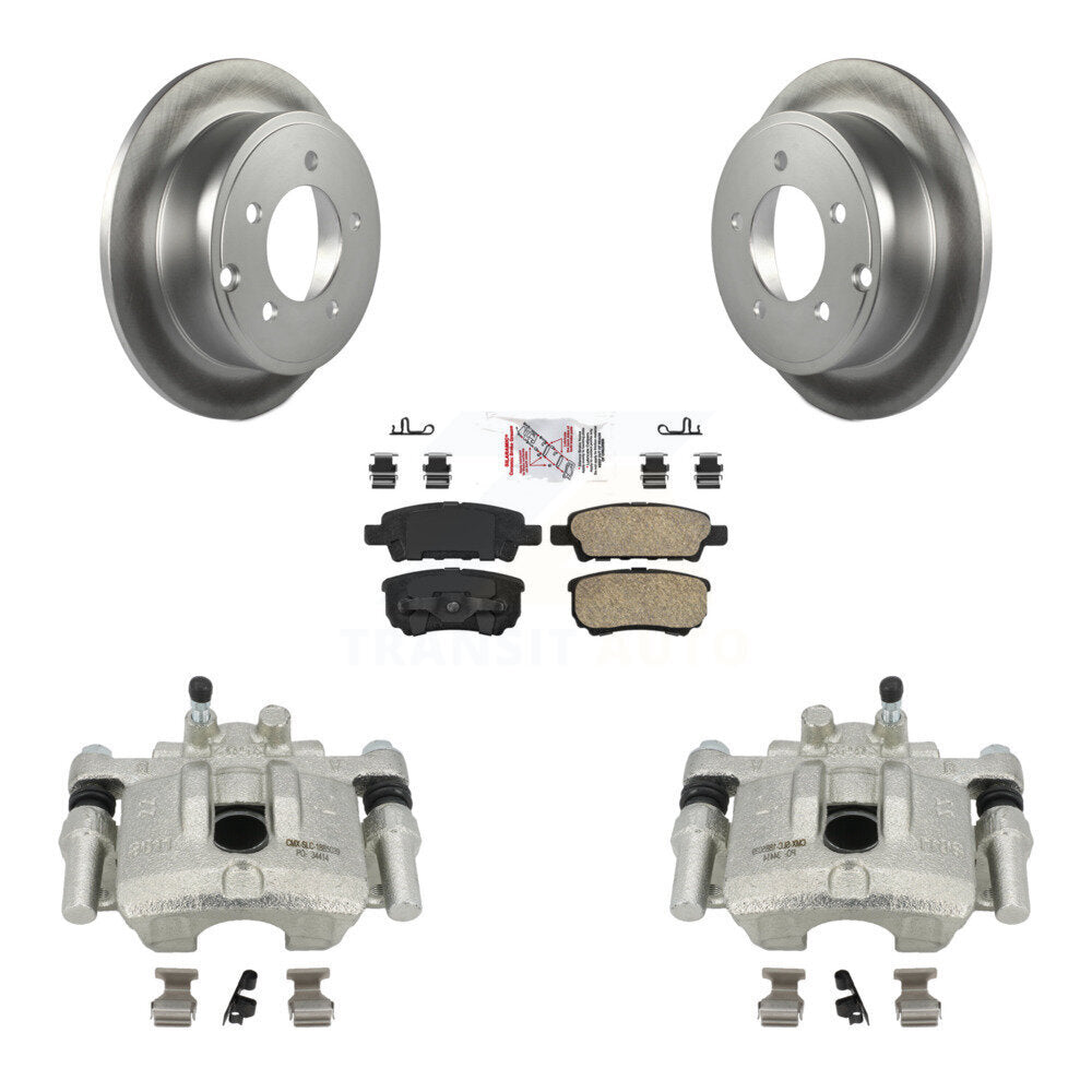 Rear Disc Brake Caliper Coated Rotors And Ceramic Pads Kit For Jeep Dodge Patriot Chrysler Compass Avenger 200 Caliber Sebring Mitsubishi Lancer KCG-100699N by Transit Auto