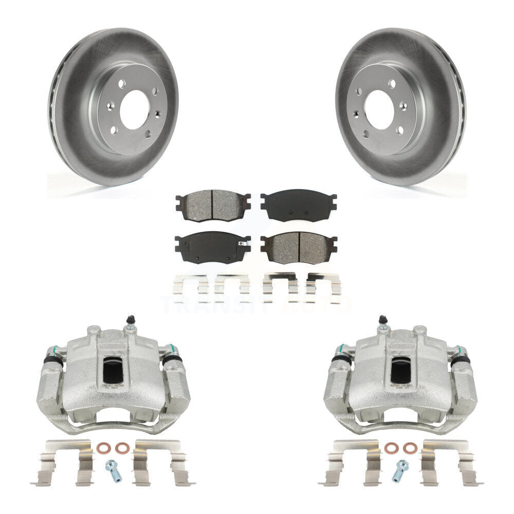 Front Brake Caliper Coat Rotor And Semi-Metallic Pad Kit For Hyundai Accent Kia Rio Rio5 KCG-100699S