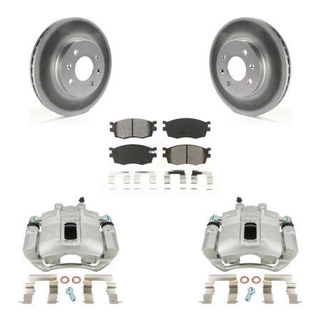 Front Brake Caliper Coat Rotor And Semi-Metallic Pad Kit For Hyundai Accent Kia Rio Rio5 KCG-100699S