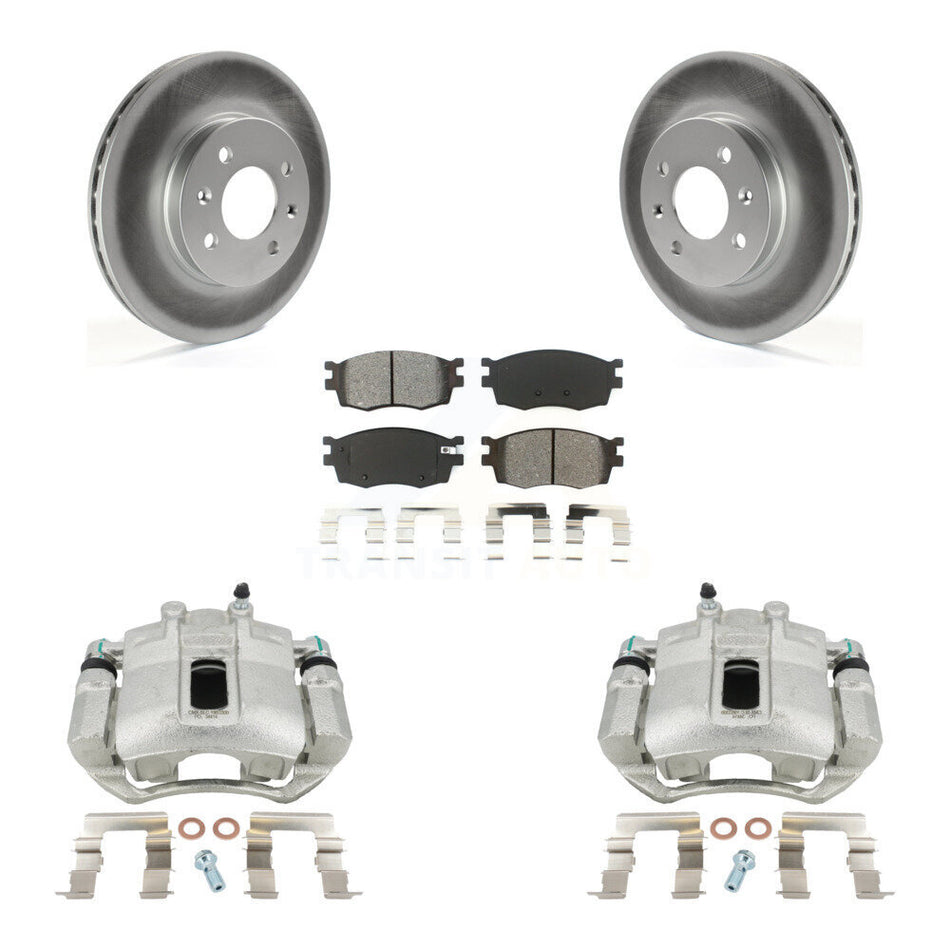 Front Brake Caliper Coat Rotor And Semi-Metallic Pad Kit For Hyundai Accent Kia Rio Rio5 KCG-100699S