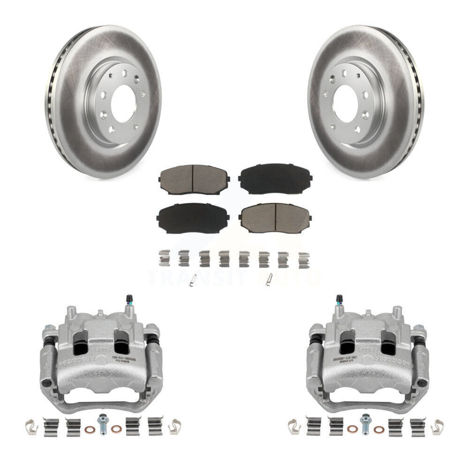 Front Disc Brake Caliper Coated Rotors And Ceramic Pads Kit For Mazda CX-7 Ford Edge KCG-100700C