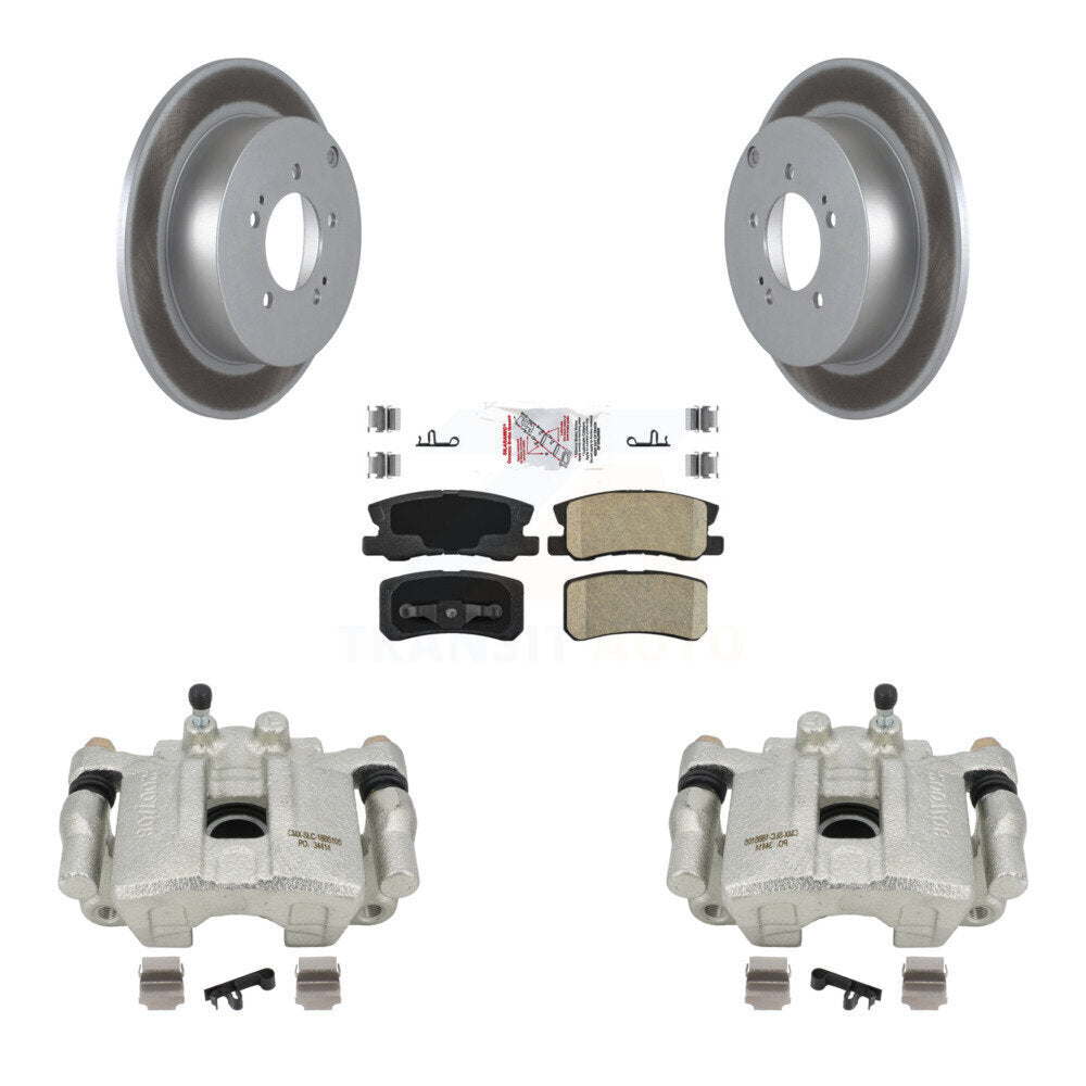 Rear Disc Brake Caliper Coated Rotors And Ceramic Pads Kit For Mitsubishi Outlander With 7 Passenger Seating KCG-100700N by Transit Auto