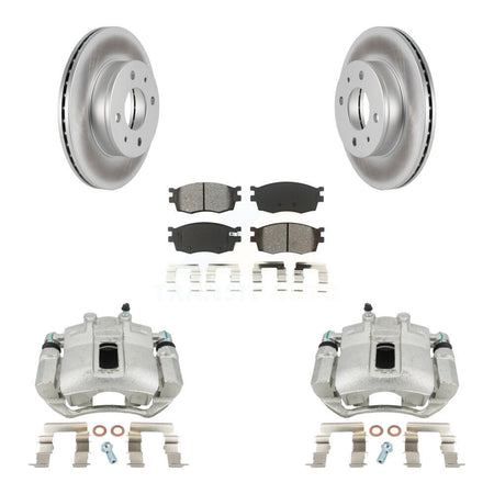 Front Brake Caliper Coat Rotor & Semi-Metallic Pad Kit For 2006 Hyundai Accent Hatchback KCG-100700S