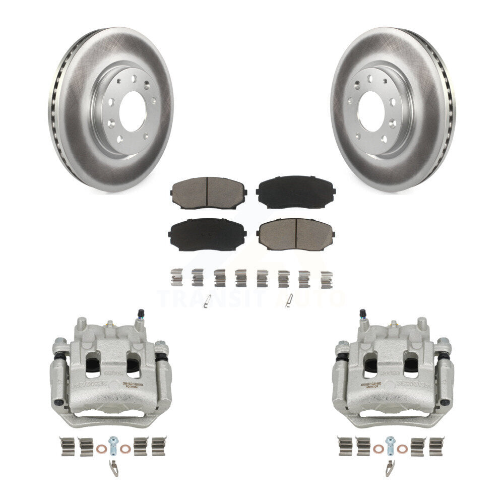 Front Disc Brake Caliper Coated Rotors And Ceramic Pad Kit For 2007-2009 Lincoln MKX FWD KCG-100701C