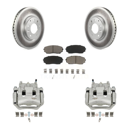 Front Disc Brake Caliper Coated Rotors And Ceramic Pad Kit For 2007-2009 Lincoln MKX FWD KCG-100701C
