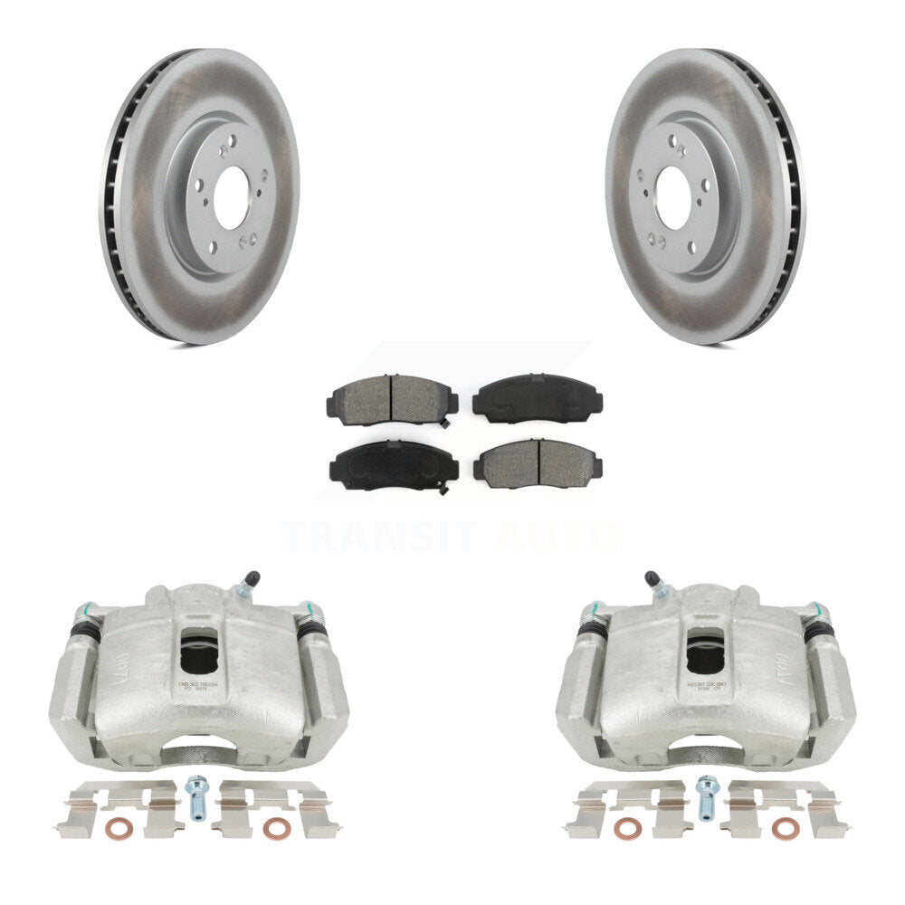 Front Brake Caliper Coat Rotor Semi-Metallic Pad Kit For Acura TL Automatic transmission KCG-100701S