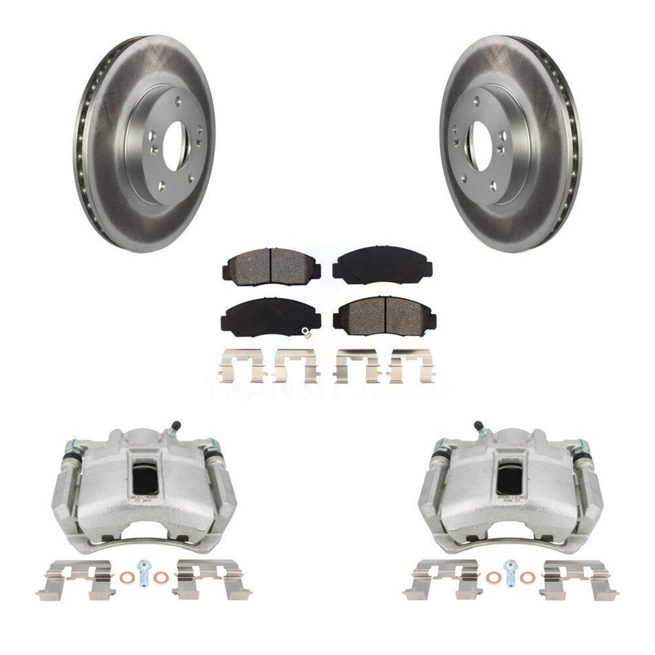 Front Disc Brake Caliper Coated Rotors And Semi-Metallic Pads Kit For Honda Accord KCG-100703S