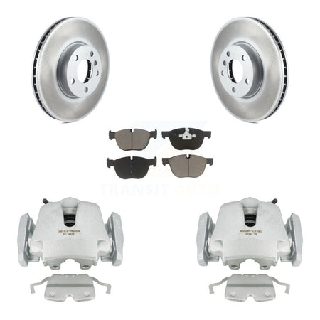 Front Disc Brake Caliper Coated Rotors And Ceramic Pads Kit For BMW X5 X6 KCG-100704C