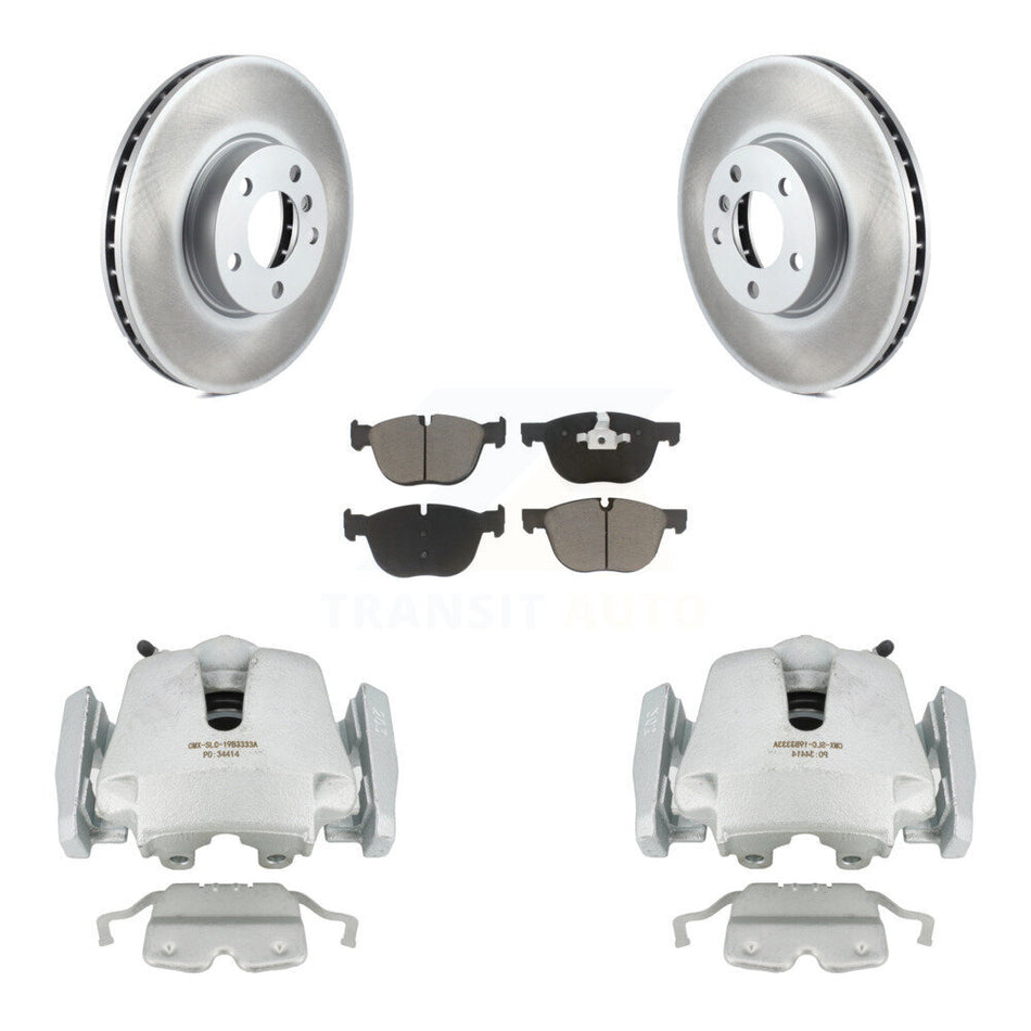Front Disc Brake Caliper Coated Rotors And Ceramic Pads Kit For BMW X5 X6 KCG-100704C