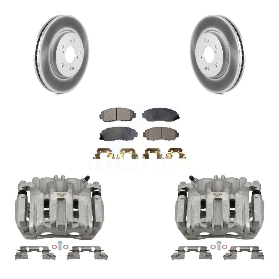 Front Brake Caliper Coat Rotor And Semi-Metallic Pad Kit For Honda CR-V Acura RDX Accord KCG-100704P