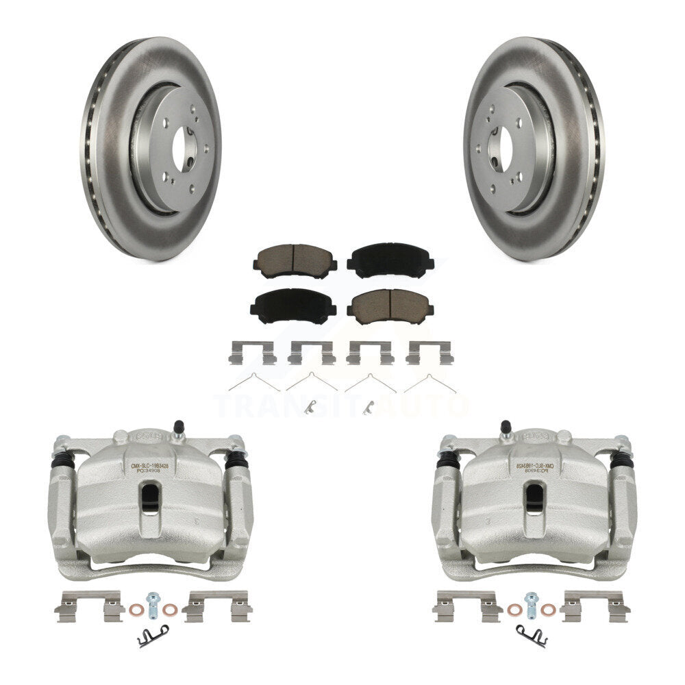 Front Disc Brake Caliper Coated Rotors And Ceramic Pads Kit For 2010-2013 Suzuki Kizashi KCG-100705C