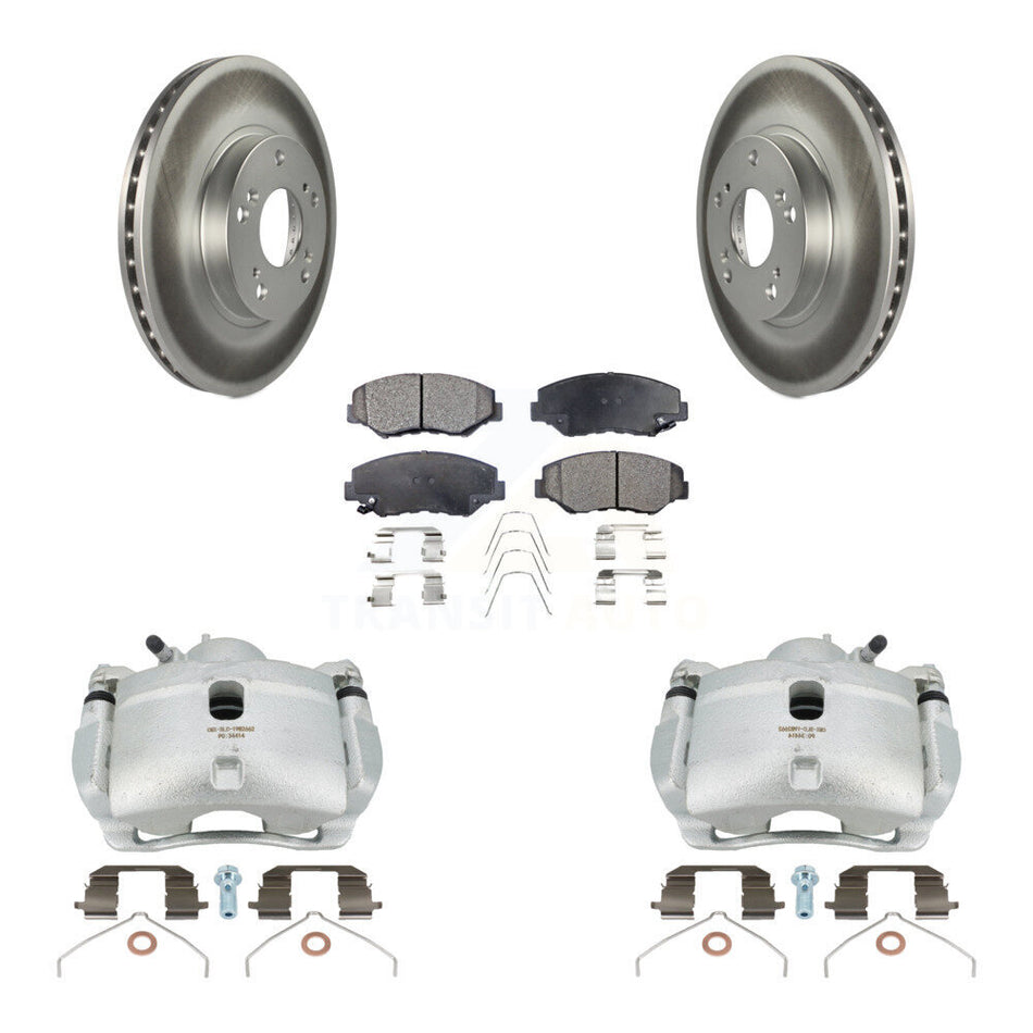 Front Disc Brake Caliper Coated Rotors And Ceramic Pads Kit For 2002-2004 Honda CR-V KCG-100705T