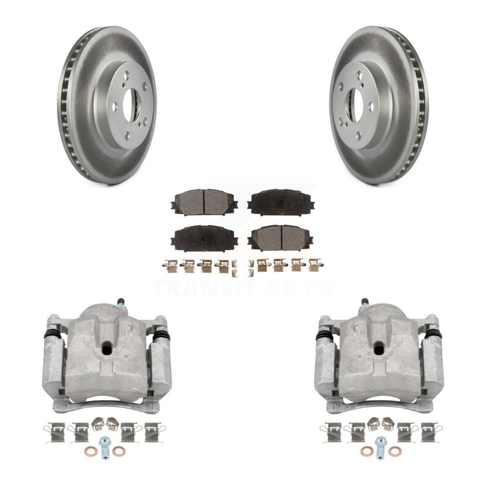 Front Disc Brake Caliper Coat Rotors Semi-Metallic Pad Kit For Toyota Prius Lexus CT200h KCG-100706P