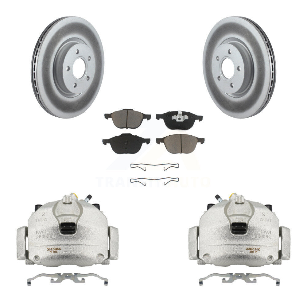 Front Disc Brake Caliper Coated Rotors And Ceramic Pads Kit For Ford Transit Connect KCG-100707C