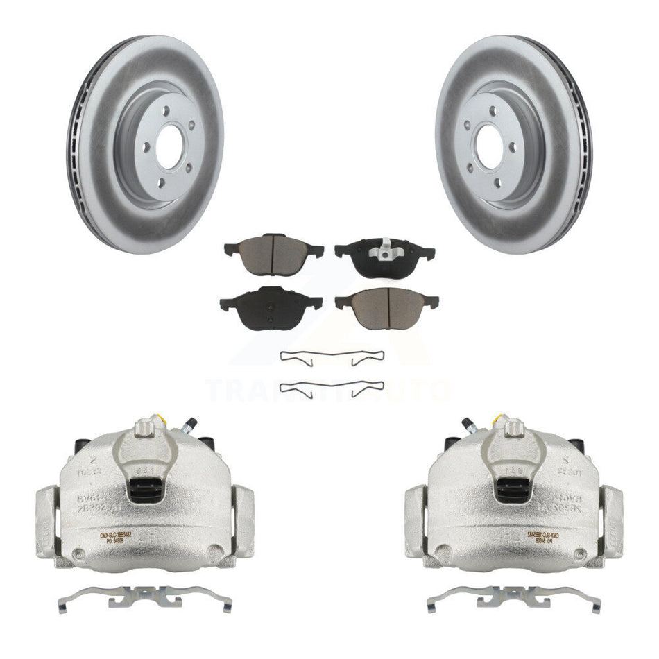 Front Disc Brake Caliper Coated Rotors And Ceramic Pads Kit For Ford Transit Connect KCG-100707C