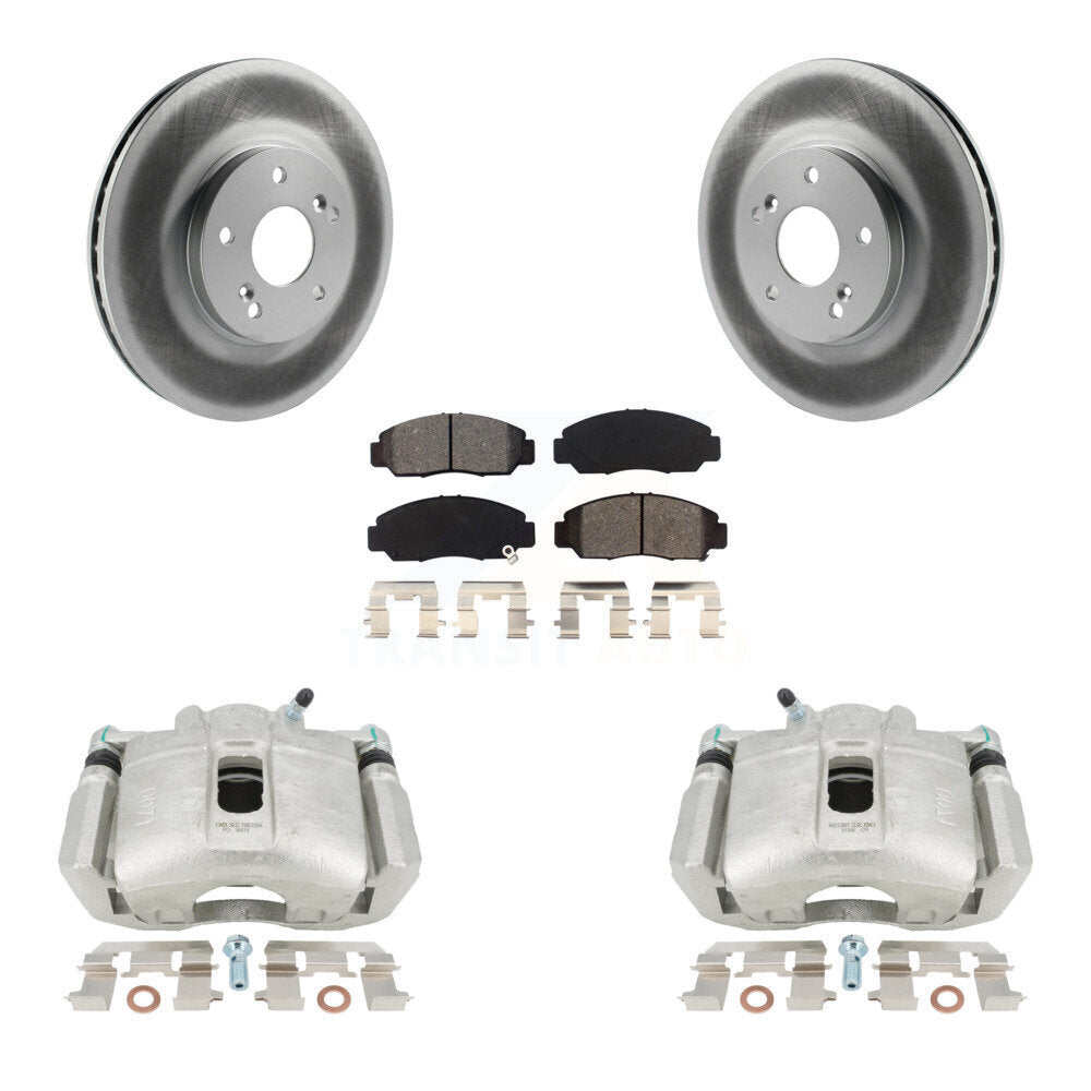 Front Disc Brake Caliper Coated Rotors And Semi-Metallic Pads Kit For Honda Accord KCG-100707S