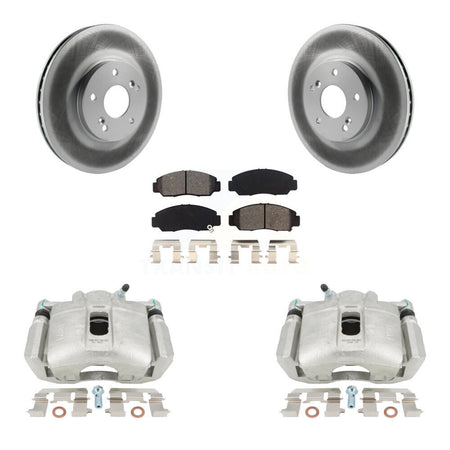 Front Disc Brake Caliper Coated Rotors And Semi-Metallic Pads Kit For Honda Accord KCG-100707S