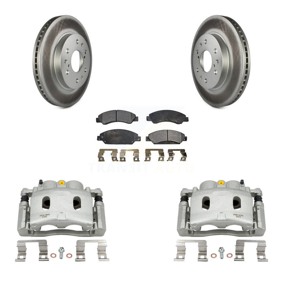 Front Brake Caliper Coat Rotor & Ceramic Pad Kit For Chevrolet Avalanche Cadillac GMC XL KCG-100708T