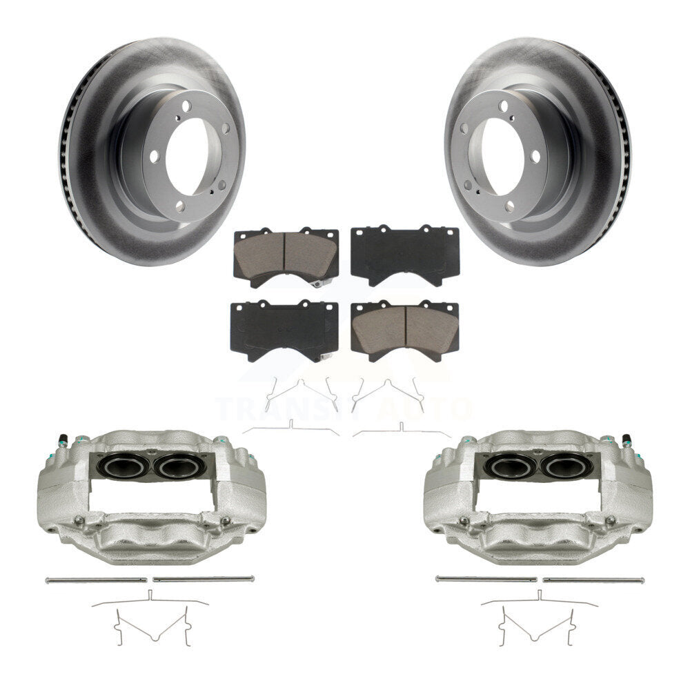 Front Disc Brake Caliper Coated Rotors And Ceramic Pads Kit For Toyota Tundra Sequoia KCG-100709C