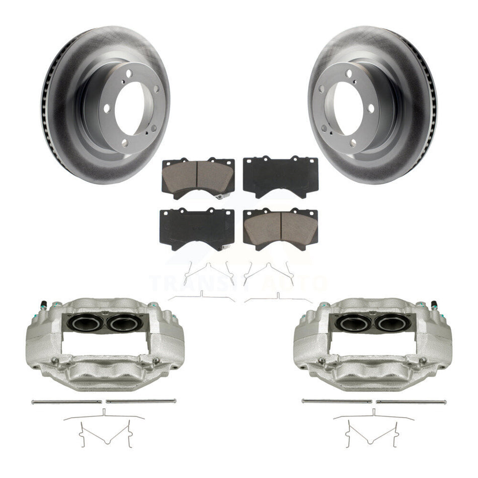 Front Disc Brake Caliper Coated Rotors And Ceramic Pads Kit For Toyota Tundra Sequoia KCG-100709C