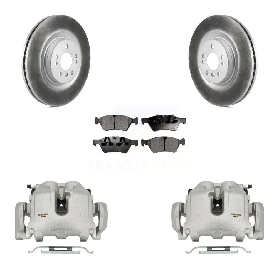 Front Disc Brake Caliper Coat Rotor & Semi-Metallic Pad Kit For Mercedes-Benz ML350 R350 KCG-100711P