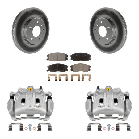 Front Brake Caliper Coat Rotor Ceramic Pad Kit For Chevrolet Equinox Pontiac Torrent Vue KCG-100711T