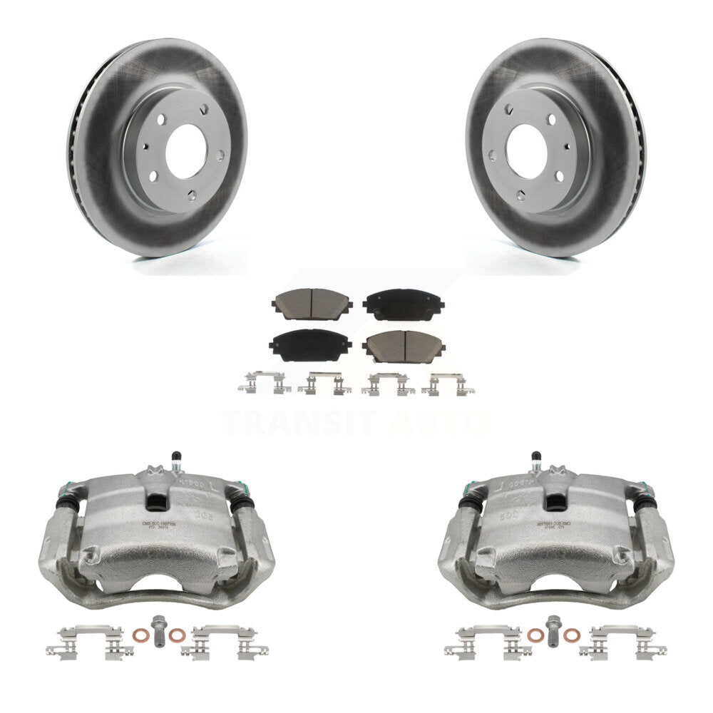 Front Disc Brake Caliper Coated Rotors And Ceramic Pads Kit For Mazda 3 CX-3 Sport KCG-100712C