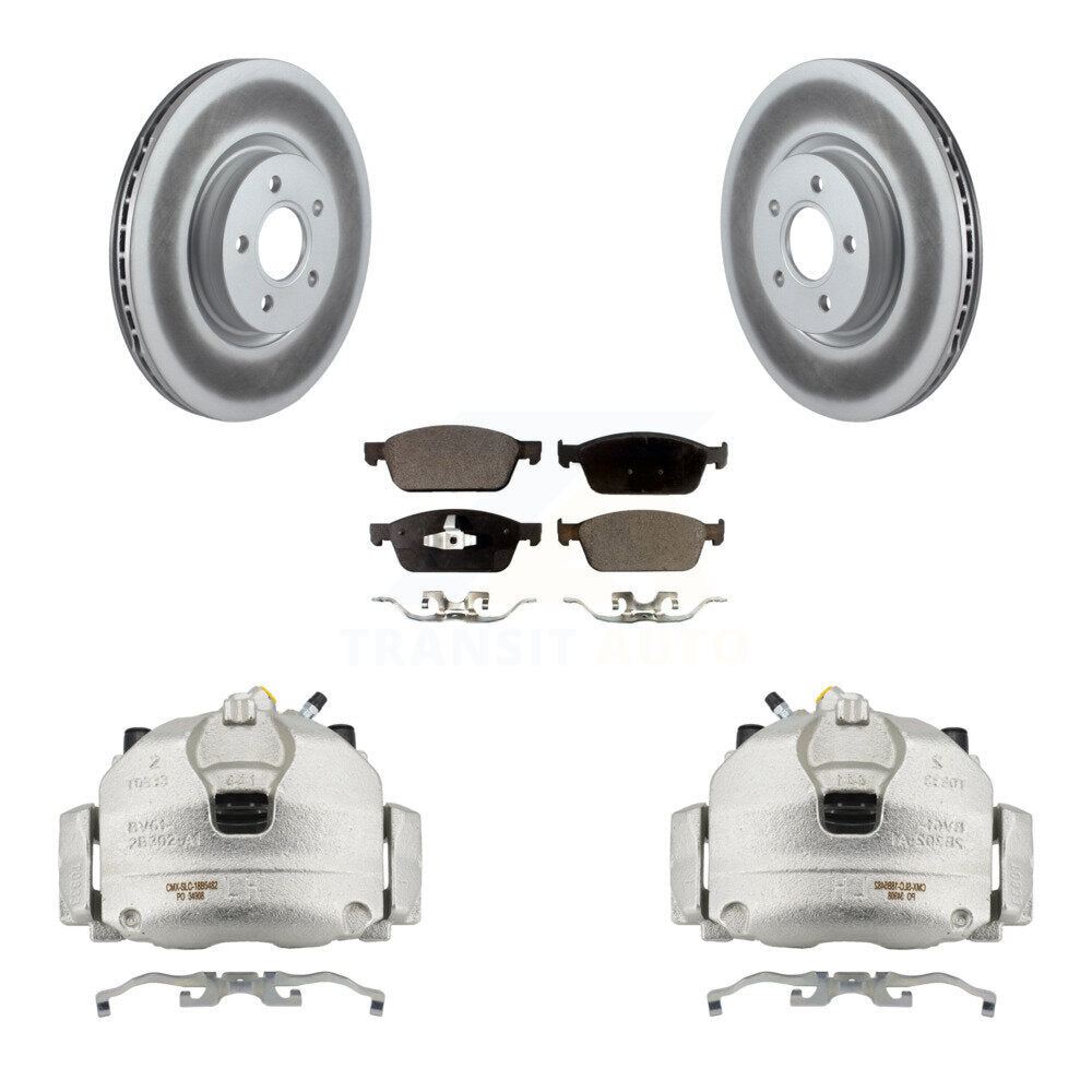 Front Brake Caliper Coat Rotors Ceramic Pad Kit For Ford Focus With 320mm Diameter Rotor KCG-100712T