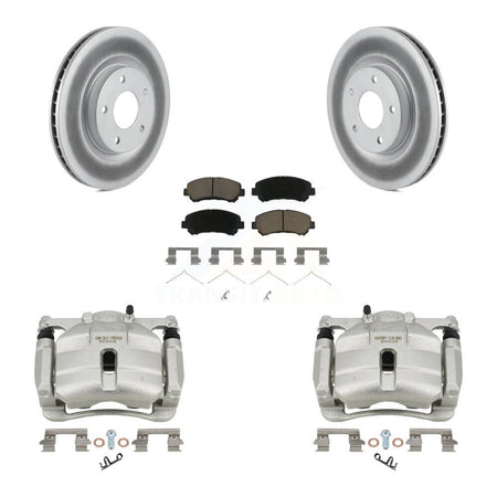 Front Disc Brake Caliper Coated Rotors And Ceramic Pads Kit For Nissan Rogue Select KCG-100713C