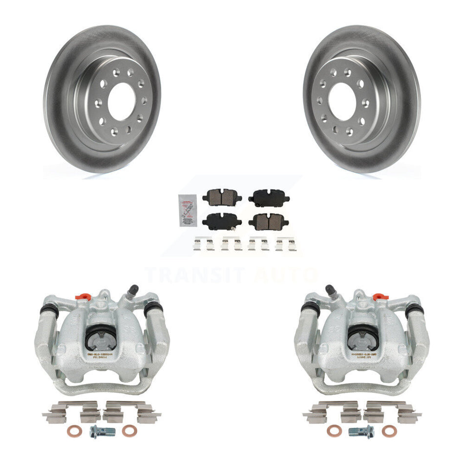 Rear Disc Brake Caliper Coated Rotors And Ceramic Pads Kit For 2022 GMC Chevrolet Equinox Terrain KCG-100713N by Transit Auto