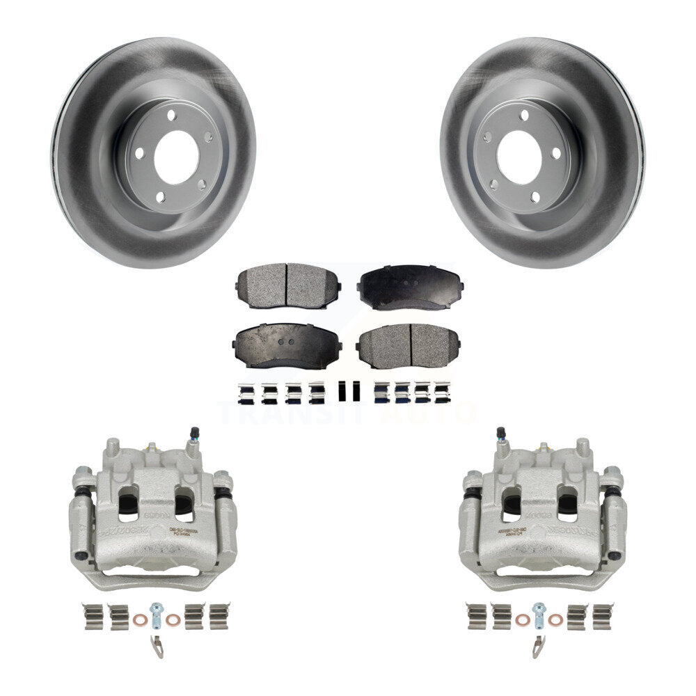 Front Disc Brake Caliper Coated Rotors And Ceramic Pads Kit For Ford Edge Lincoln MKX KCG-100713T